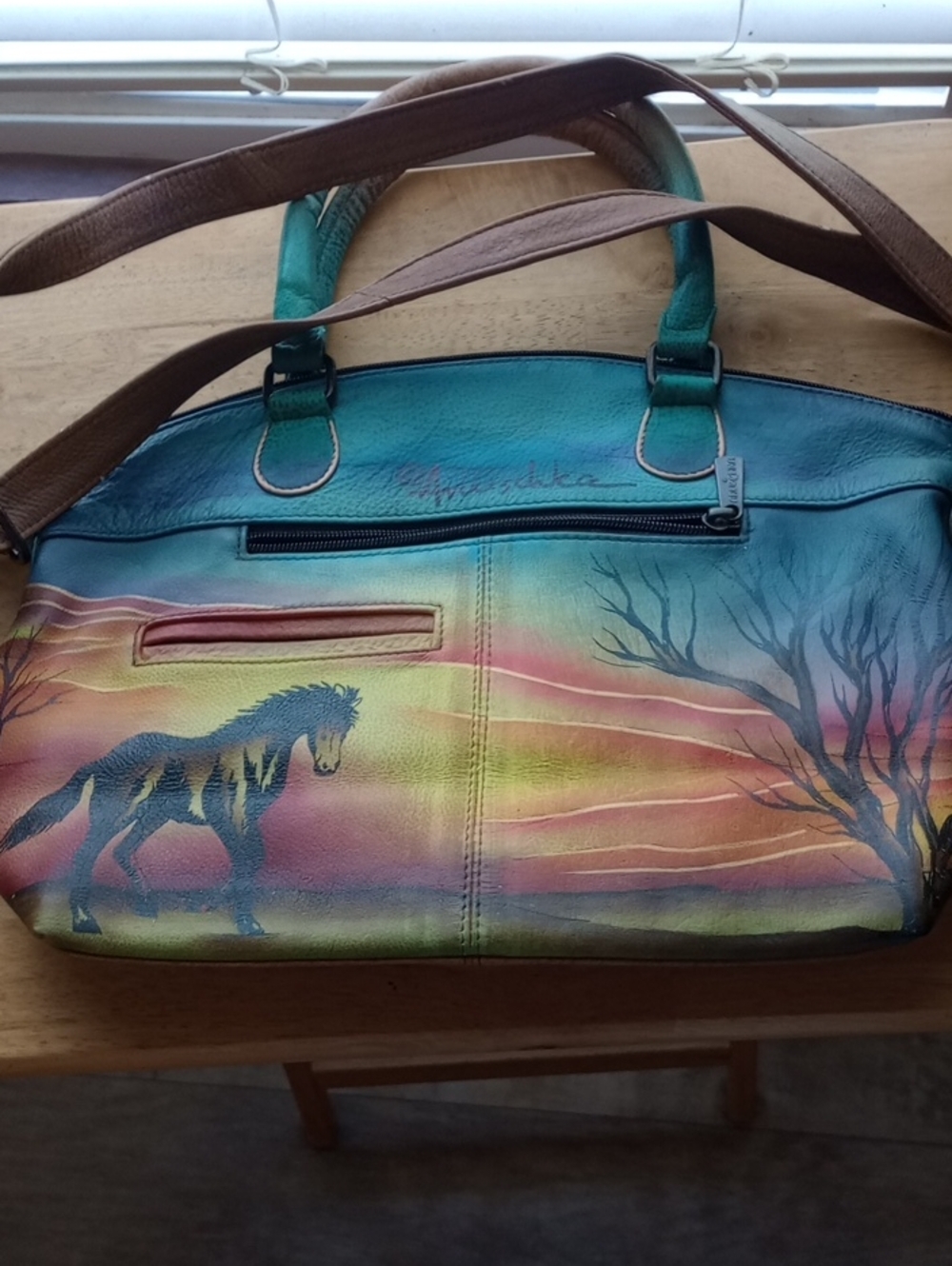 Anuschka Horse Handbag Satchel - Picture 2 of 5